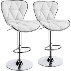 Yaheetech 2pcs Height Adjustable PU Leather Upholstered Swivel Bar Stool Chairs -Dine Furniture GUEST 680525fb cabf 4e67 b5e6 3b33fe45295f