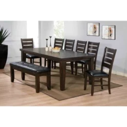 Urbana Extendable Dining Table Wood/Espresso With Black Faux Leather - Acme Furniture 9 Urbana Extendable Dining Table Wood/Espresso With Black Faux Leather - Acme Furniture -Dine Furniture GUEST 68aa4042 8df7 4f45 be12 7df99aecea61