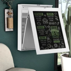 Costway White Wall Mounted Table Convertible Desk Fold Out Space Saver Chalkboard -Dine Furniture GUEST 68c95874 4fb3 4e7e 8180 301eb4268879