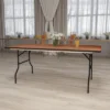 Emma And Oliver 6-Foot Rectangular Wood Folding Banquet Table With Clear Coated Finished Top -Dine Furniture GUEST 68d65415 4665 48a2 a75a b00f04b01233
