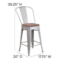 Merrick Lane Metal Dining Stool With Curved Slatted Back And Textured Wood Seat 30 Merrick Lane Metal Dining Stool With Curved Slatted Back And Textured Wood Seat -Dine Furniture GUEST 68e0118f 3fa4 4975 9db3 439ed0b04e2c