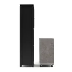 2pc Torrey Multi Storage Buffet And Bar Tower Set Black/Cement - HOMES: Inside + Out -Dine Furniture GUEST 690de781 5be2 487e 9fe1 aab979f25425