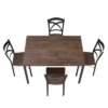 JOMEED 5 Piece Metal Frame Kitchen Dining Table And Chairs Set, Brown/Black -Dine Furniture GUEST 69110a89 622b 49da 943e a073001861a0