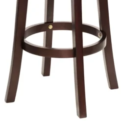 HOMCOM Traditional Bar Stool, 31 Inch Seat Height Barstool, Swivel PU Leather Upholstered Chair, With Cross Back And Rubberwood Frame -Dine Furniture GUEST 6a1f6bbb 0c36 41ba 94f3 02f5511d9f61