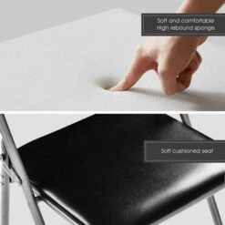 Costway 6 PCS U Shape Folding Chairs Furniture Home Outdoor Picnic Portable Black -Dine Furniture GUEST 6a3aae8f 1ad0 4ce1 9c4d 4835635b2385