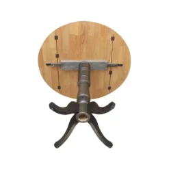 42" Nathaniel Round Dual Drop Leaf Bar Height Dining Table Hickory/Washed Coal - International Concepts -Dine Furniture GUEST 6baf7b0b 27a8 40cc 9972 6cc955c5a88b