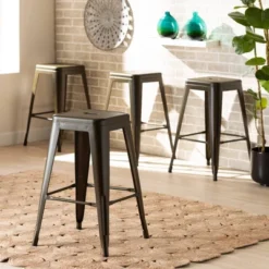 4pc Horton Gunmetal Metal Stackable Counter Stool Set Gray - Baxton Studio 13 4pc Horton Gunmetal Metal Stackable Counter Stool Set Gray - Baxton Studio -Dine Furniture GUEST 6bd1dc31 725d 4505 a877 03f599e77592