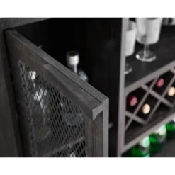 Home Source Bar Cabinet With Two Curved Glass Doors In Charcoal Finish -Dine Furniture GUEST 6be51ec5 e95d 4de3 995c 8f83d064c812