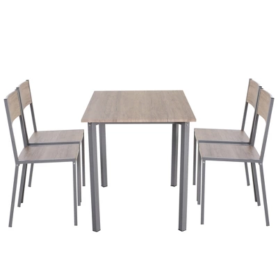 HOMCOM 5 Piece Modern Rectangular Dining Room Table Set With 4 Metal Frame Chairs For Kitchen, Breakfast Nook, Dinette 5 HOMCOM 5 Piece Modern Rectangular Dining Room Table Set With 4 Metal Frame Chairs For Kitchen, Breakfast Nook, Dinette - Image 3