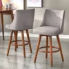 Set Of 2 24" Derby Swivel Counter Height Barstools Walnut/Gray - Lifestorey -Dine Furniture GUEST 6c5b1bd3 2eab 49e3 87b0 c707c61e5e90