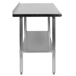 Emma And Oliver Stainless Steel 18 Gauge Prep And Work Table With Backsplash And Shelf, NSF -Dine Furniture GUEST 6c631d3d 0766 4ece a04d bc727fcd855e
