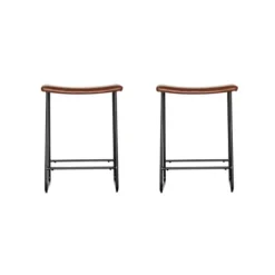 Set Of 2 Easton Saddle Counter Height Barstools Brown/Black - Acessentials -Dine Furniture GUEST 6c8924fc 739a 4828 9b26 286120aefc29