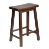 PJ Wood Classic Saddle-Seat 24'' Tall Kitchen Counter Stool For Homes, Dining Spaces, And Bars With Backless Seat, 4 Square Legs, Walnut (2 Pack) -Dine Furniture GUEST 6cc29aa8 6054 4459 b90a 938756da6c54