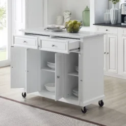 Avery Kitchen Island/Cart Distressed White/White Marble - Crosley 27 Avery Kitchen Island/Cart Distressed White/White Marble - Crosley -Dine Furniture GUEST 6cf53b32 3a54 4bdb 8579 6d599589adf0