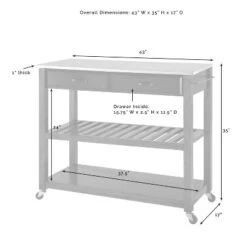 Stainless Steel Top Kitchen Prep Cart With 2 Upholstered Saddle Stools Cherry - Crosley -Dine Furniture GUEST 6d2a7d55 b985 4851 af60 db28d0b07c2d