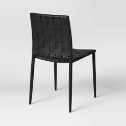 Wellfleet Woven Leather Metal Base Dining Chair - Threshold™ -Dine Furniture GUEST 6d59ee03 4e98 40d3 8283 9f9d59e1aec5
