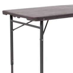 Emma And Oliver 4-Foot Height Adjustable Bi-Fold Dark Gray Plastic Folding Table With Handle 17 Emma And Oliver 4-Foot Height Adjustable Bi-Fold Dark Gray Plastic Folding Table With Handle -Dine Furniture GUEST 6d699504 90ff 4556 92c1 7ef350e98151