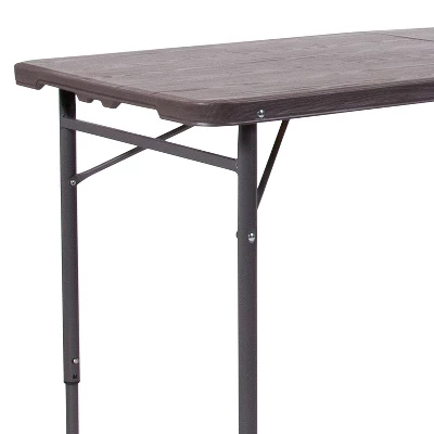 Emma And Oliver 4-Foot Height Adjustable Bi-Fold Dark Gray Plastic Folding Table With Handle 7 Emma And Oliver 4-Foot Height Adjustable Bi-Fold Dark Gray Plastic Folding Table With Handle - Image 5