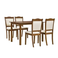 5-Piece Wood Dining Table Set With Upholstered Chairs-ModernLuxe -Dine Furniture GUEST 6d9d64ca 7c62 44c1 808a f44f74923576