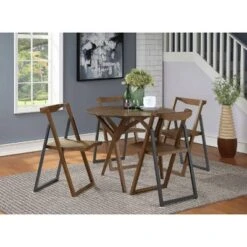 2pk Sydney Folding Chairs Wire Brush Chestnut - Boraam -Dine Furniture GUEST 6e48fb92 7e5c 4c96 934e e0be5cdf4ab2