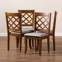 Set Of 4 Brigitte Dining Chair Gray/Walnut - Baxton Studio -Dine Furniture GUEST 6f5d831b 5322 4868 a353 91f514aab791