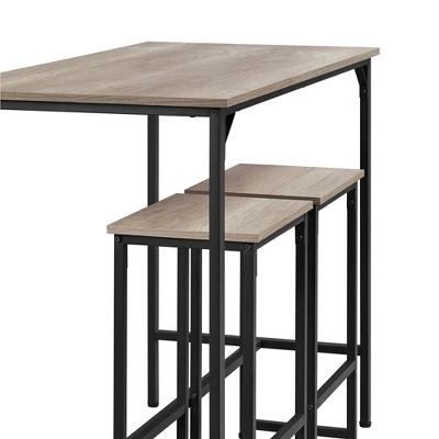 Yaheetech Industrial Counter Height Table Set With 2 Backless Stools For Kitchen 8 Yaheetech Industrial Counter Height Table Set With 2 Backless Stools For Kitchen - Image 6