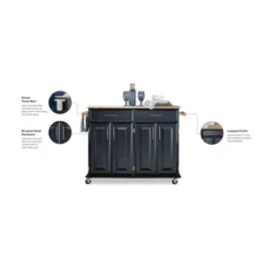 Dolly Madison Kitchen Island Cart Wood/Black/Natural - Home Styles -Dine Furniture GUEST 6fd4c93f 40fd 4b7f b96d da05341833a0