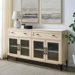 4 Door Reeded Glass Storage Sideboard - Saracina Home -Dine Furniture GUEST 7058a409 0346 4575 9379 b7ed1fea9980