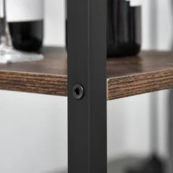 HOMCOM Industrial 3 Piece Dining Table Set, Counter Height Bar Table And Chairs Set, Kitchen Bistro Table Set With Storage Shelf And Stools, Brown 12 HOMCOM Industrial 3 Piece Dining Table Set, Counter Height Bar Table And Chairs Set, Kitchen Bistro Table Set With Storage Shelf And Stools, Brown -Dine Furniture GUEST 70cef67b e7da 4bee 8fd5 c1c77e497090