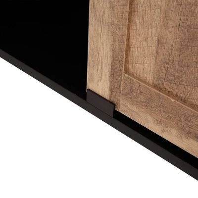 Modern Industrial Storage Cabinet With Sliding Doors - Glitzhome 10 Modern Industrial Storage Cabinet With Sliding Doors - Glitzhome - Image 8