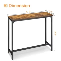 ODK 47 Inch Rectangular Modern Bar Height Narrow Pub, Kitchen, And Dining Table With Metal Legs, Easy To Clean Top, And Fast Assembly, Rustic Brown -Dine Furniture GUEST 73199d0f d374 49f9 b2c6 5bc1ae777916