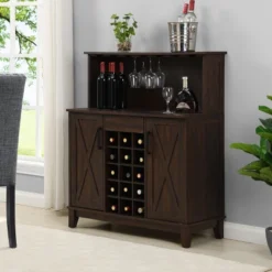 Home Source Bar Cabinet With Wine Rack In Charcoal Finish 13 Home Source Bar Cabinet With Wine Rack In Charcoal Finish -Dine Furniture GUEST 7361e6e1 a810 47b6 88c5 0188b22e7304