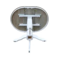 36" Kent Round Top Bar Height Pedestal Dining Table With 12" Leaf White/Heather Gray - International Concepts -Dine Furniture GUEST 738487f9 9d6b 49f9 8d73 a6dd638a813b