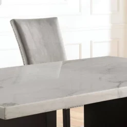 7pc Southwind Transitional Dining Table Set White/Black/Light Gray - HOMES: Inside + Out -Dine Furniture GUEST 7492f627 254f 4b78 8048 861d8833f9f6