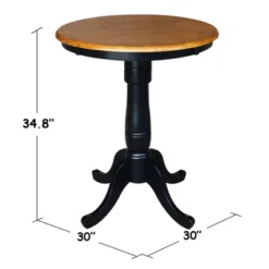 Set Of 3 30" Round Dining Table With 2 Madrid Chairs Black/Red Set - International Concepts -Dine Furniture GUEST 7523585a 5e1c 4f35 98e2 b74ae13bbb0f
