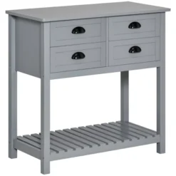 HOMCOM Sideboard Buffet Cabinet, Storage Serving Console Table With 4 Drawers And Slatted Bottom Shelf For Kitchen, Living Room -Dine Furniture GUEST 75344c35 802b 4076 ad0f 3a74c010022e