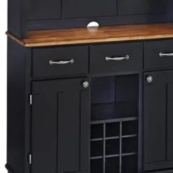 Large Buffet Of Buffets Server With Hutch And Oak Top Black - Homestyles -Dine Furniture GUEST 755079eb 3954 4615 8b97 a450b54aa78a