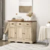 HOMCOM Sideboard Buffet Cabinet With Storage Drawers Adjustable Shelves Countertop Dining Room Cabinet Kitchen Buffet Living Room Furniture Natural -Dine Furniture GUEST 75d63bac be3e 46a3 aed6 24f9e4464161