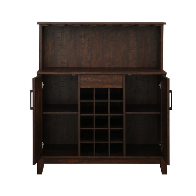 Home Source Bar Cabinet With Wine Rack In Charcoal Finish 4 Home Source Bar Cabinet With Wine Rack In Charcoal Finish - Image 2