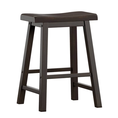 Set Of 2 24" Chimney Hill Saddle Counter Height Barstool - Inspire Q 6 Set Of 2 24" Chimney Hill Saddle Counter Height Barstool - Inspire Q - Image 4