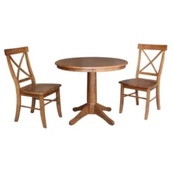 36" David Round Top Pedestal Table With 2 X Back Chairs - International Concepts 10 36" David Round Top Pedestal Table With 2 X Back Chairs - International Concepts -Dine Furniture GUEST 7a3c649c 9270 4725 a5dc 8d616e61e482