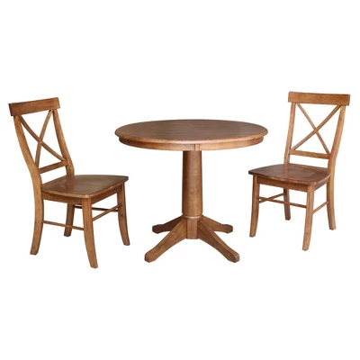 36" David Round Top Pedestal Table With 2 X Back Chairs - International Concepts 6 36" David Round Top Pedestal Table With 2 X Back Chairs - International Concepts - Image 4