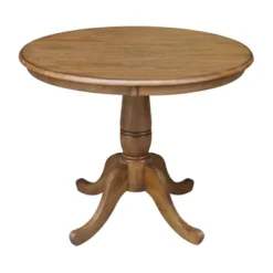 36" Round Top Pedestal Table - Pecan - International Concepts -Dine Furniture GUEST 7abcaa8f 004f 4b33 920c 6180c37f70ae