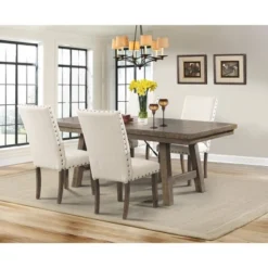 Dex Upholster Side Chair Set Cream/Smokey Walnut Brown - Picket House Furnishings -Dine Furniture GUEST 7af9c8c9 6047 4694 8468 6339ac181cc8