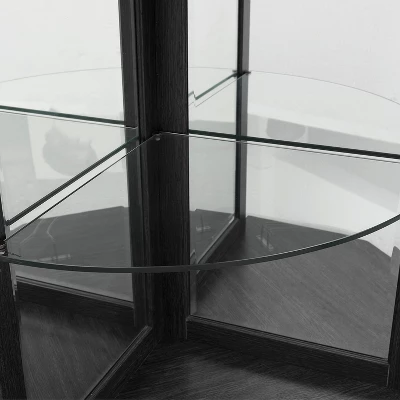 Home Source Corner Bar Unit Charcoal 4 Home Source Corner Bar Unit Charcoal - Image 2