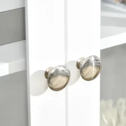 HOMCOM Sideboard, Buffet Cabinet With Adjustable Shelves, Credenza With 4 Glass Doors, White -Dine Furniture GUEST 7b58eae7 371a 4021 9082 ee50147cab23