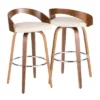 Set Of 2 Grotto Mid Century Modern Barstools Faux Leather Walnut/Cream - LumiSource 2 Set Of 2 Grotto Mid Century Modern Barstools Faux Leather Walnut/Cream - LumiSource -Dine Furniture GUEST 7ba11ebc 4d6c 4afb bfee f8c9d187e467