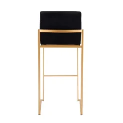 Set Of 2 Fuji High Back Stainless Steel/Velvet Barstools With Gold Legs - LumiSource -Dine Furniture GUEST 7bc70f37 8214 4372 9eac 92b0101cd261