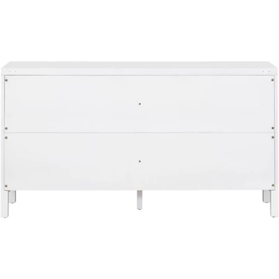 60" Large Storage Space Sideboard With Artificial Rattan Door And Metal Handles - ModernLuxe 12 60" Large Storage Space Sideboard With Artificial Rattan Door And Metal Handles - ModernLuxe - Image 10