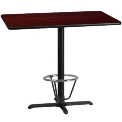 Flash Furniture 30'' X 48'' Rectangular Laminate Table Top With 23.5'' X 29.5'' Bar Height Table Base And Foot Ring -Dine Furniture GUEST 7d53c157 1668 49f2 b736 943ec2a58f91
